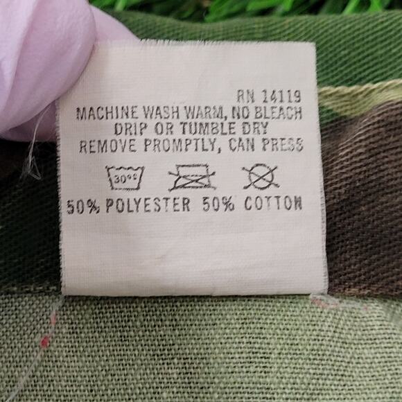 Vintage 80s Woodland Camo Shirt Large 26x33 Baggy Hunting - Picture 14 of 16